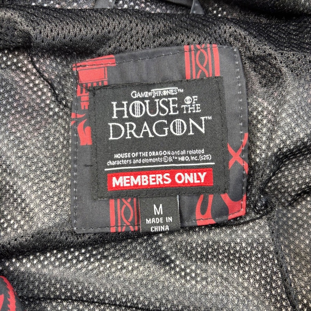 House of the Dragon Members Only Graphic Lightweight Jacket Size M NWOT - Picture 3 of 3